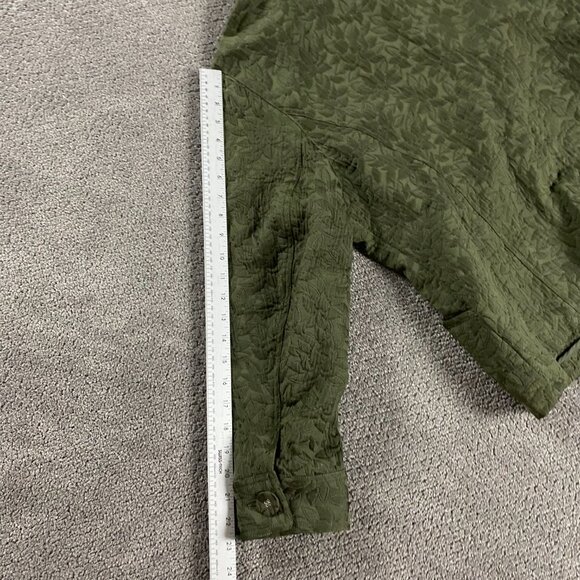 J. Jill Jacket Women's 2X Floral Quilted Embroidery Button Front Green - Picture 10 of 11